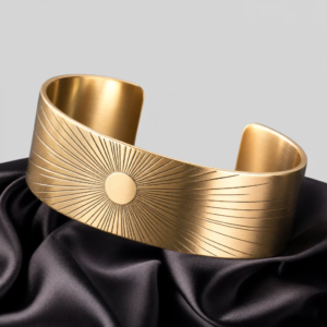 Gold Cuff Bracelet – Minimalist Twist Design