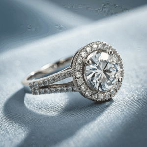 Gold Halo Ring – Classic Elegance